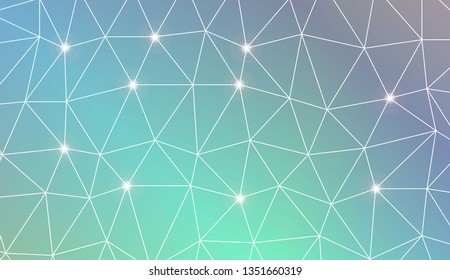 Triangles mosaic cover. For flyer, screen, business presentation. Vector illustration. Blur Sweet Dreamy Gradient Color Background