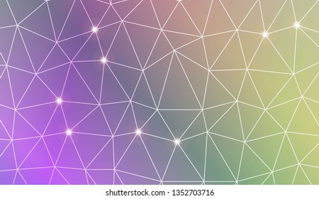 Triangles mosaic cover. For flyer, screen, business presentation. Vector illustration. Blur Sweet Dreamy Gradient Color Background
