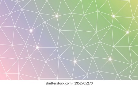 Triangles mosaic cover. For flyer, screen, business presentation. Vector illustration. Blur Sweet Dreamy Gradient Color Background