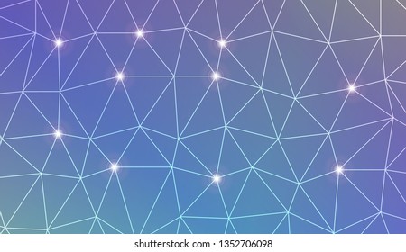 Triangles mosaic cover. For flyer, screen, business presentation. Vector illustration. Blur Sweet Dreamy Gradient Color Background