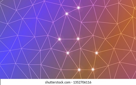 Triangles mosaic cover. For flyer, screen, business presentation. Vector illustration. Blur Sweet Dreamy Gradient Color Background