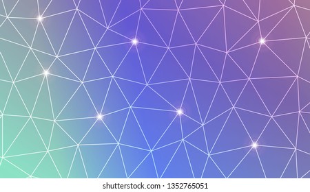 Triangles mosaic cover. For flyer, screen, business presentation. Vector illustration. Blur Sweet Dreamy Gradient Color Background