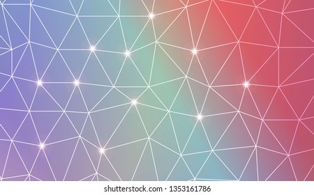 Triangles mosaic cover. For flyer, screen, business presentation. Vector illustration. Blur Sweet Dreamy Gradient Color Background