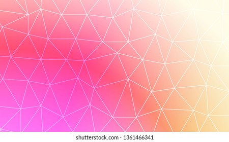Triangles mosaic cover. For flyer, screen, business presentation. Vector illustration. Blur Sweet Dreamy Gradient Color Background
