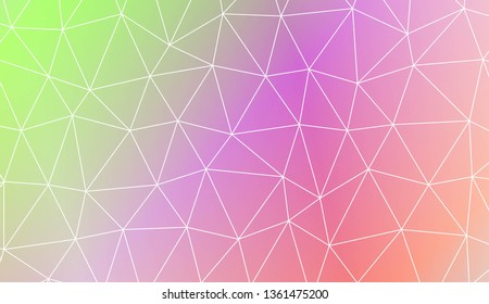 Triangles mosaic cover. For flyer, screen, business presentation. Vector illustration. Blur Sweet Dreamy Gradient Color Background