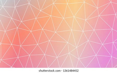 Triangles mosaic cover. For flyer, screen, business presentation. Vector illustration. Blur Sweet Dreamy Gradient Color Background