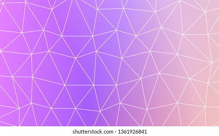 Triangles mosaic cover. For flyer, screen, business presentation. Vector illustration. Blur Sweet Dreamy Gradient Color Background