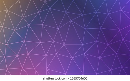 Triangles mosaic cover. For flyer, screen, business presentation. Vector illustration. Blur Sweet Dreamy Gradient Color Background