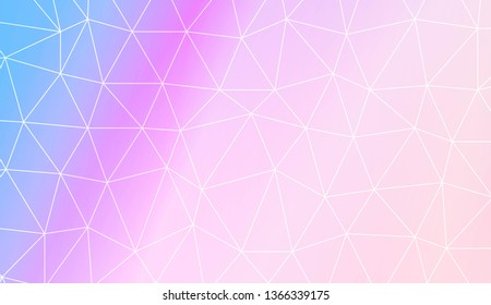 Triangles mosaic cover. For flyer, screen, business presentation. Vector illustration. Blur Sweet Dreamy Gradient Color Background
