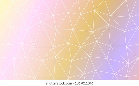 Triangles mosaic cover. For flyer, screen, business presentation. Vector illustration. Blur Sweet Dreamy Gradient Color Background