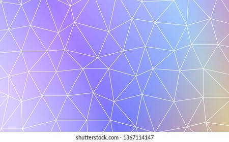 Triangles mosaic cover. For flyer, screen, business presentation. Vector illustration. Blur Sweet Dreamy Gradient Color Background