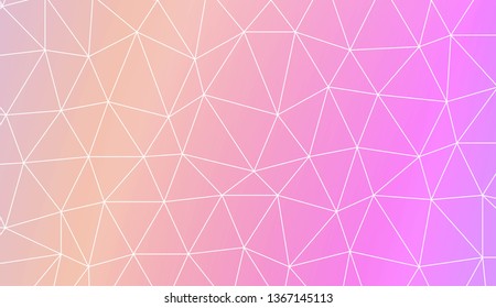 Triangles mosaic cover. For flyer, screen, business presentation. Vector illustration. Blur Sweet Dreamy Gradient Color Background
