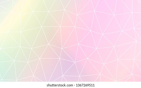 Triangles mosaic cover. For flyer, screen, business presentation. Vector illustration. Blur Sweet Dreamy Gradient Color Background
