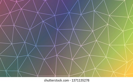 Triangles mosaic cover. For flyer, screen, business presentation. Vector illustration. Blur Sweet Dreamy Gradient Color Background