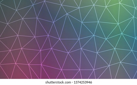 Triangles mosaic cover. For flyer, screen, business presentation. Vector illustration. Blur Sweet Dreamy Gradient Color Background