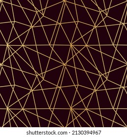 triangles mosaic of thin golden lines on a dark luxury background seamless pattern for wrapping paper textile