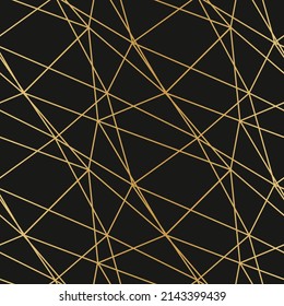 mosaico de triángulos de líneas doradas finas sobre un fondo de lujo oscuro patrón sin fisuras para envolver papel textil