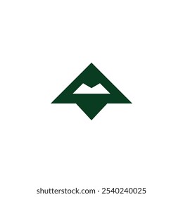 triangles mountain fly green simple geometric logo vector 