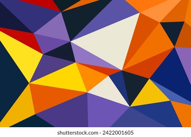 Triangles multicolor background, color crystals. Low polygonal mosaic, creative origami shapes, vector design