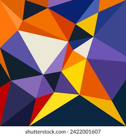 Dreiecke, mehrfarbiger Hintergrund, Farbkristalle. Low-Polygonal-Mosaik, kreative Origami-Formen, Vektordesign