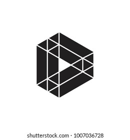 triangles object dimensional design logo vector