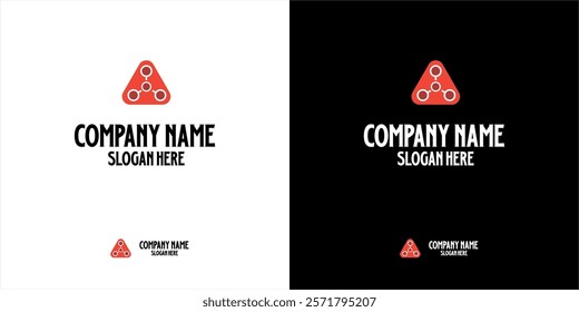 Triangles are often associated with energy and power. The three circles inside can represent the core or source of energy. Suitable for companies engaged in energy or technology.