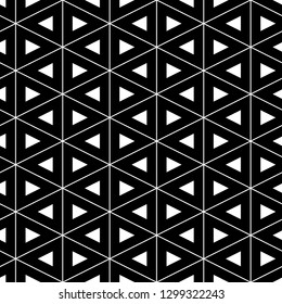 Triangles ornament. Geometric backdrop. Triangular shapes wallpaper. Figures background. Polygons motif. Digital paper, textile print, web design, abstract. Seamless pattern. Vector