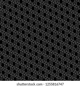 Triangles ornament. Geometric figures background. Geometrical backdrop. Triangular shapes wallpaper. Polygons motif. Digital paper, textile print, web design, abstract. Seamless pattern. Vector