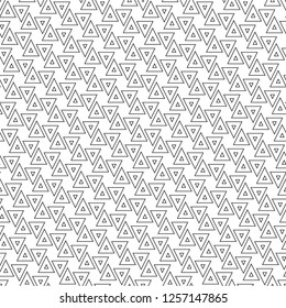 Triangles ornament. Geometric figures background. Geometrical backdrop. Triangular shapes wallpaper. Polygons motif. Digital paper, textile print, web design, abstract. Seamless pattern. Vector.