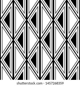 Triangles ornament. Geometric figures background.Polygons motif. Triangular shapes wallpaper. Geometrical backdrop.Digital paper, textile print, web design, abstract. Seamless pattern. Vector.
