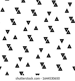 Triangles ornament. Geometrical backdrop. Geometric figures background. Triangular shapes wallpaper. Polygons motif. Digital paper, textile print, web design, abstract. Seamless pattern. Vector.