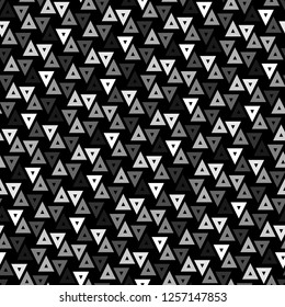 Triangles ornament. Geometrical backdrop. Triangular shapes wallpaper.Geometric figures background. Polygons motif. Digital paper, textile print, web design, abstract. Seamless pattern. Vector