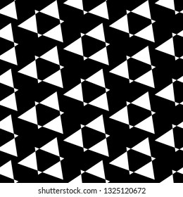 Triangles ornament. Geometrical backdrop. Triangular shapes wallpaper. Geometric figures background. Polygons motif. Digital paper, textile print, web design, abstract. Seamless pattern. Vector