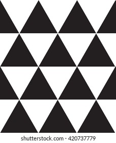 Triangles ornament.. Minimal geometry. Black background. Stock vector.