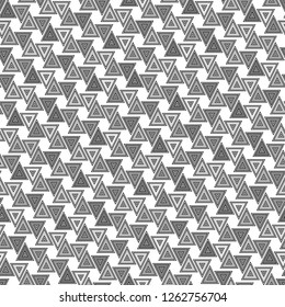 Triangles ornament. Polygons motif. Digital paper, textile print, web design, abstract. Seamless pattern. Geometrical backdrop. Triangular shapes wallpaper.Geometric figures background. Vector.