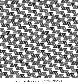 Triangles ornament. Polygons motif. Digital paper, textile print, web design, abstract. Seamless pattern. Geometrical backdrop. Triangular shapes wallpaper.Geometric figures background. Vector