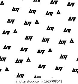 Triangles ornament. Triangular shapes wallpaper. Geometric figures background. Geometrical backdrop. Polygons motif. Digital paper, textile print, web design, abstract. Seamless pattern. Vector.