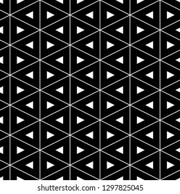 Triangles ornament. Triangular shapes wallpaper.Geometric backdrop. Figures background. Polygons motif. Digital paper, textile print, web design, abstract. Seamless pattern. Vector
