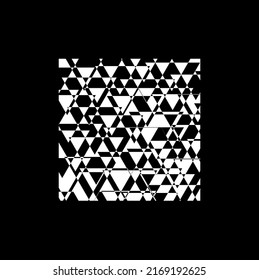 triangles overlapped in black and white color background.