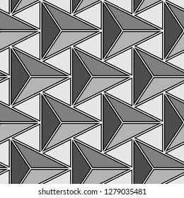 Triangles pattern. Geometric background. Triangular shapes wallpaper. Polygons ornament. Geometrical backdrop. Digital paper, textile print, abstract. Seamless vector.