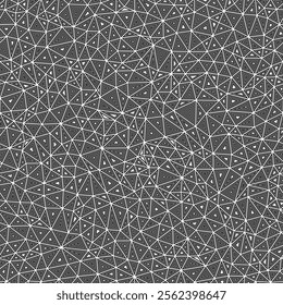 Triangles pattern geometric design. Multiple repeated inner triangles. Small shape size. Black and white style. Seamless pattern. Vibrant vector tiles. Beautiful vector illustration.