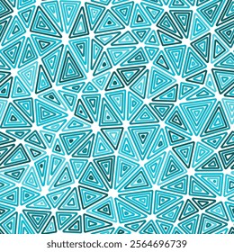 Triangles pattern geometric design. Multiple repeated inner triangles. Medium shape size. Mono tone colored style. Seamless pattern. Vibrant vector tiles. Awesome vector illustration.