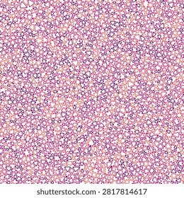 Triangles pattern geometric design. Tiny triangles size. Multiple colors style. Rounded triangular cells outlined. Repeatable pattern. Rose Petals. Vibrant vector tiles. Seamless vector illustration.