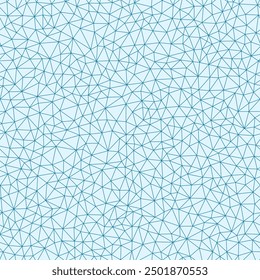 Triangles pattern in light blue color. Tiny triangles with light lines, forming a seamless, tileable vector illustration.