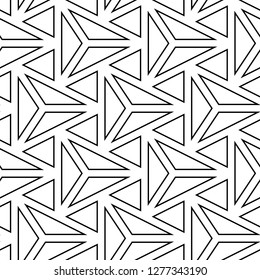 Triangles pattern. Linear ornament. Geometrical backdrop. Triangular shapes wallpaper. Geometric figures background. Polygons motif. Digital paper, textile print, abstract. Seamless vector