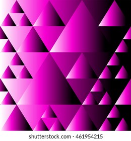 Triangles pattern. Picture for clothes, shirts. Example of a tie. Set of small and big triangles