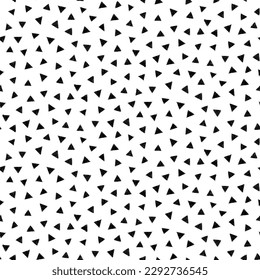 Triangles pattern. Seamless vector background created digitally with a tablet. Seamless hand drawn print. Irregular composition. Black and white illustration