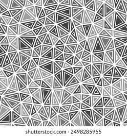 Triangles pattern. Small triangles size. Solid shapes in frames. Mono tone style. Repeatable pattern. Beautiful vector tiles. Slate gray palette. Seamless vector illustration.