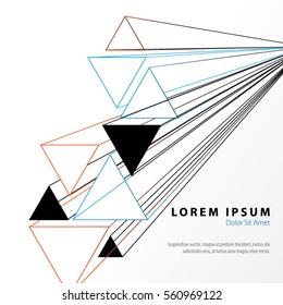 Triángulos con líneas de perspectiva Elementos gráficos/de diseño modernos con un fondo de estilo minimal limpio