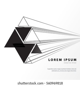 Triangles with Perspective Lines Modern Graphic/Design Elements with Clean Minimal Style Background